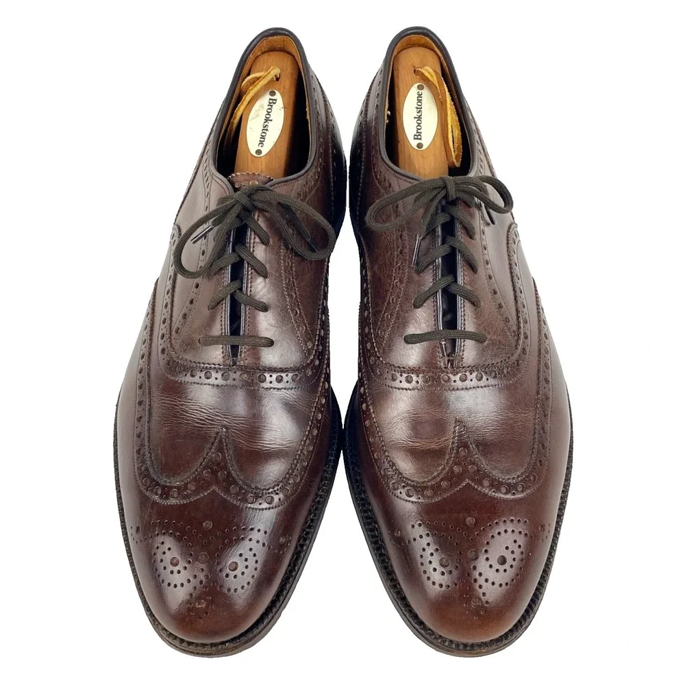 Church's Custom Grade Oxford Brogue Luxury Shoes Men's 10.5 C Brown Lace Up Fine